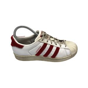 ❤️ADIDAS orig SS 3 Stripe RED Terry Cloth - Rare! 2016 ♥️🎅🏽Holidays!